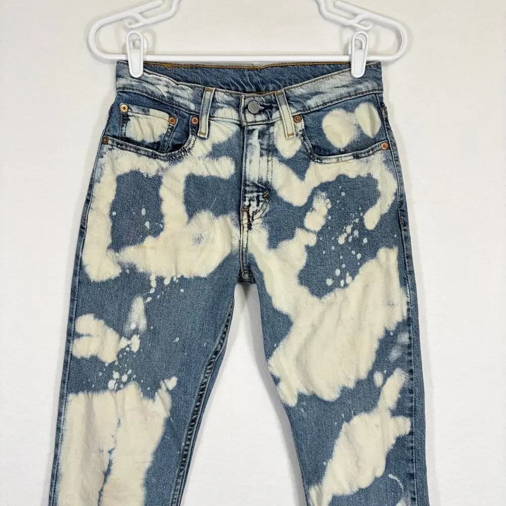 Levi’s 510 Skinny Jeans 28x32 Bleach Splatter Distressed Denim Mens Streetwear